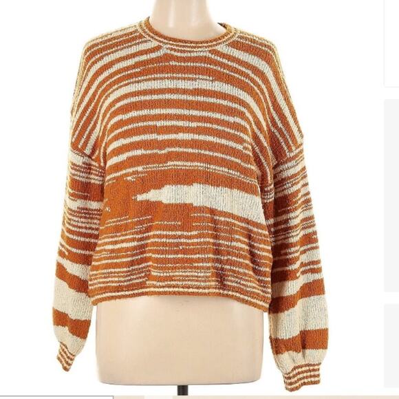 Woman's striped long sleeve sweater by Amuse Society size L - Picture 1 of 7